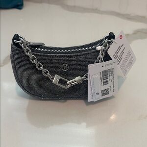 NWT Lululemon City Essentials Nano Shoulder Bag Glitter Grey/Silver
